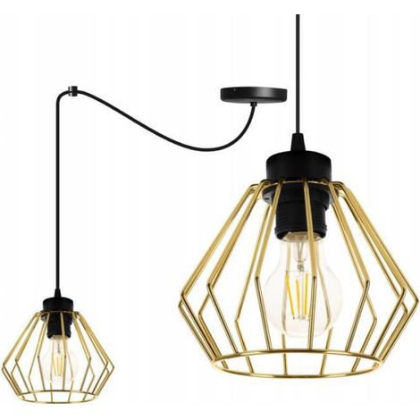 Lampe Suspendue - Métal Noir Or - Design Moderne Intemporel - Pour Salon Cuisine Salle À Manger - 1 Source Lumineuse (1/4)