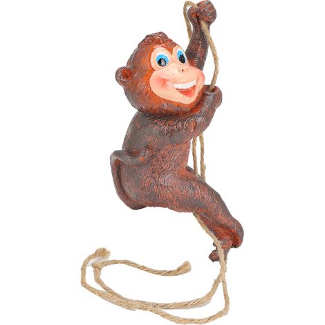 Ornement animalier en résine en forme de singe, à suspendre, pour la maison, le jardin, la terrasse ou la cour. (1/5)