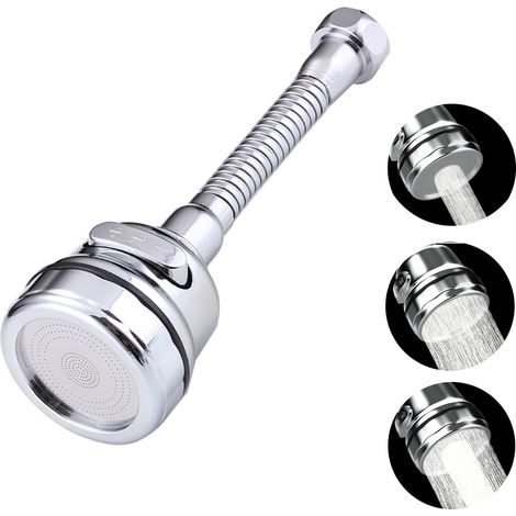 AIDUCHO Faucet Aerator Tête De Pulvérisation Embout De Robinet D'évier De Cuisine 3 Modes Extension De Robinet 20cm Para Filetage Externe-Interne M22 (1/5)