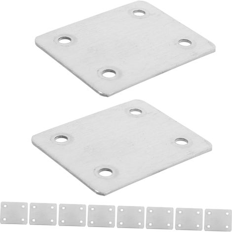 10 placas de unión rectas de acero inoxidable para muebles, soportes de fijación y elementos de conexión.