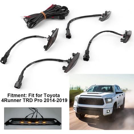 Scheinwerfergitter für Toyota 4Runner TRD Pro 2014-2019 (4-teilig, schwarzes Gehäuse, weiße Beleuchtung) (1/5)