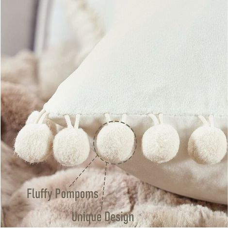 Housse de coussin 30 x 50 cm Moutarde Blanc Scandinave Maison Salon Décoration Lot de 2 Housses de coussin en velours doux Rectangulaire Double Face Couleur unie pour coussin de chaise de bureau