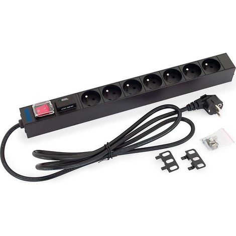 Triton Multiprise professionnelle noire 7 prises 16A