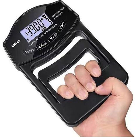 Dynamomtre numrique portatif dynamomtre portatif 396lb180Kg dispositif de mesure de la force de prhension noir PZCC (1/4)
