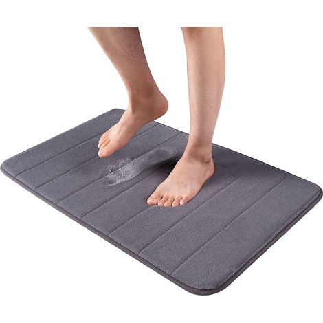 Tapis en molleton corail - Paillasson absorbant pour salle de bain - Tapis de sol en coton pour la maison - Dalle de bain ultra-douce antidérapante - Accessoire déco intérieure - Lavable - Idéal chamb (1/5)