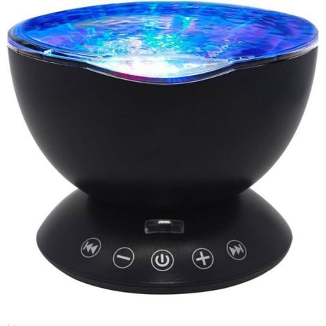 Veilleuse Projecteur Ocean Waves - 12 LED - 7 Couleurs - Haut-Parleur Intégré - Minuterie 1H/2H/4H - Inclinaison 45° - Pour Chambre Bébé Salon Salle De Bain - 1 Pièce (1/5)