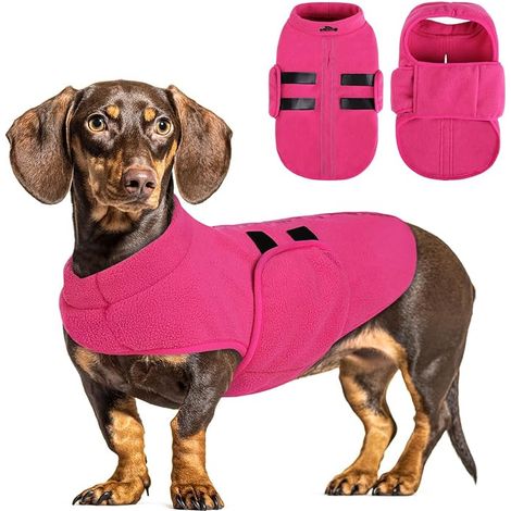 Pull pour Petit Chien et Chat, Veste Gilet Chien avec Harnais Pull Chaud en Polaire Doux pour Moyen Grand Chien Rose (XS) (1/3)