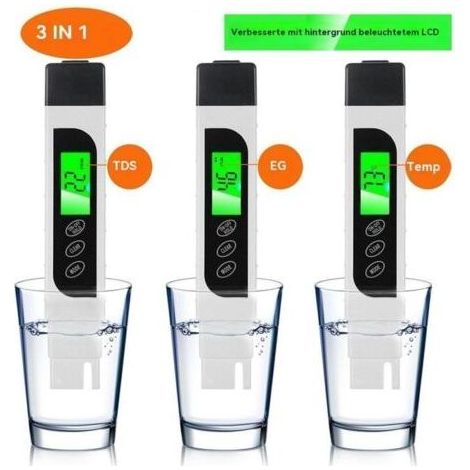 Tragbarer digitaler Wassertester – Präzise Analyse von TDS, pH-Wert und Wasserqualität für Zuhause und Pool, kompaktes und diskretes Design (1/5)
