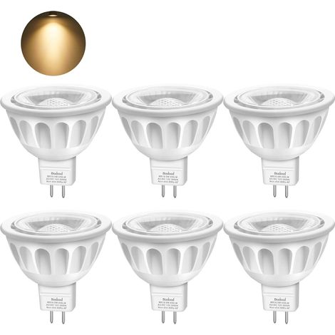 Ampoule MR16 - GU5.3 - 5 W - 450 Lm - 3000 K - Angle Faisceau 36° - 12 V AC/DC - Non Dimmable - Lot De 6 (1/5)