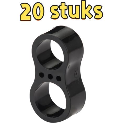 Lot de 20 protections anti collision pour poignées de porte et fenêtres avec ventouses en PVC résistantes aux chocs couleur noire (1/5)