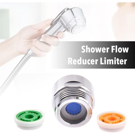 Limiteur de débit de douche avec filetage de 1/2 pouce, économiseur d'eau pour pommeau de douche, limiteur de puissance pour cuisine et salle de bain (1/5)