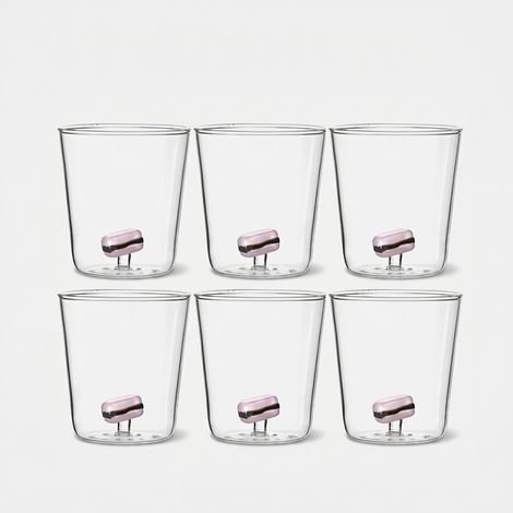 Set 6 bicchieri in vetro artigianali Made in Italy Sandwich (1/2)