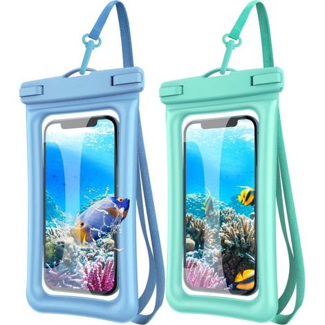 Custodie galleggianti impermeabili per cellulari – compatibili con iPhone 14/13/12/11 Pro Max, XS/XR/X, Galaxy S23/S22/S21 Ultra, Pixel (fino a 7 pollici), confezione da 2 (1/2)