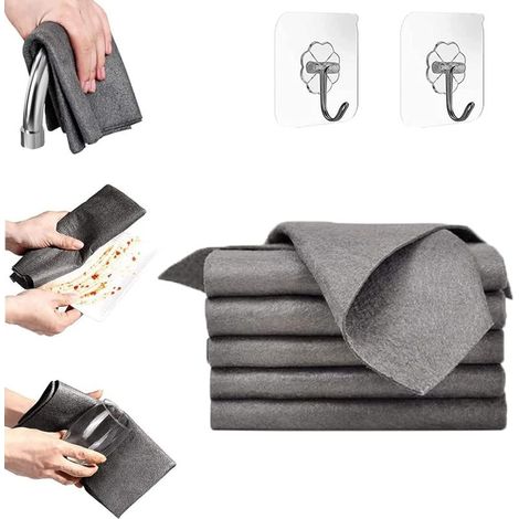 5 Chiffons Microfibre Magique Épais – Ultra Absorbant Réutilisable, Nettoyage 30cm