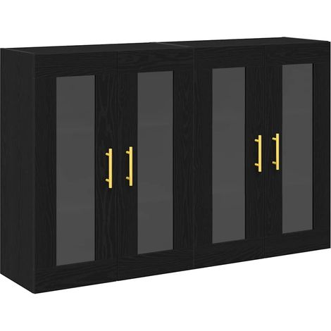 Maison Exclusive - Armadi da Parete 2 pcs Rovere Nero 69,5 x 34 x 90 cm