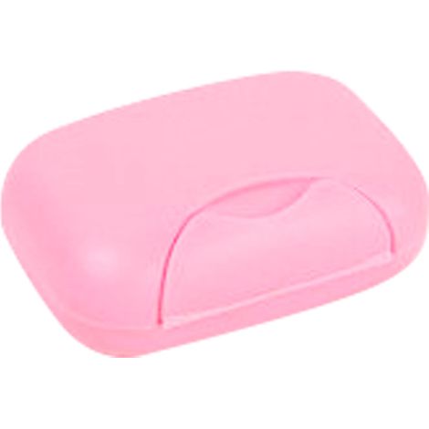 Tragbare, wasserdichte Seifenbox, praktische Aufbewahrung für Seifenstücke, ideal für Reisen und Hotels, Farbe: Rosa. (1/5)