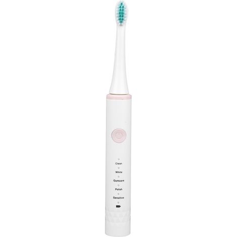 Brosse à dents électrique étanche rechargeable par USB, intelligente, 5 modes, ultrasons, vibrante, poils souples, blanche (1/5)