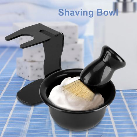 Ensemble de 3 supports et bols pour blaireaux de rasage professionnels pour hommes (1/5)