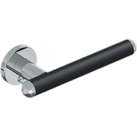 Porta carta igienica nero opaco, inox lucido (1/3)