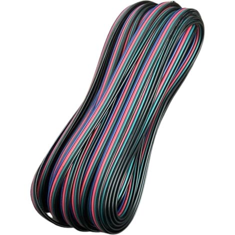 10 Metri Cavo Filo Elettrico Piattina Quadri Polare 4X0,25 mmq Cavo di Prolunga Per Striscia Led RGB