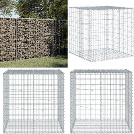 vidaXL Panier gabion avec couvercle 100x100x100 cm fer galvanisé (1/5)