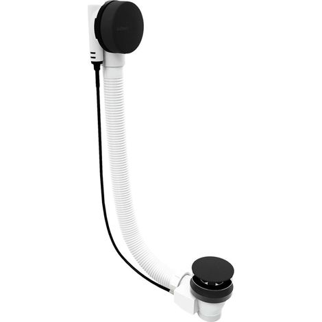 Polysan - Juego de desagüe y rebosadero para bañera, longitud 60 cm, negro mate 71850.21