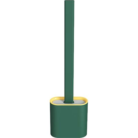 brosse de toilette murale en caoutchouc souple avec manche amovible - modèle sur pied - rose fluo (1/5)
