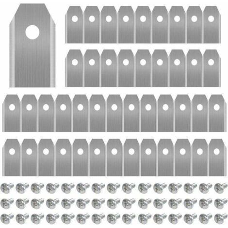 45 x Lames de Couteau en Titane pour Toutes Les Tondeuses Robotiques Husqvarn/Automower/ Yardforce/Gardena(3g-0.75mm) Avec 45 Vis, Lames de Rechange pour Modeles 105,310,315,320,420,430x,r40i (1/4)