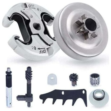 Pignone e frizione per Husqvarna 345 445 340 450, pignone per catena passo .325'' 6 denti + tamburo frizione + cuscinetto Kit di accessori per motosega 8 in 1 (1/5)
