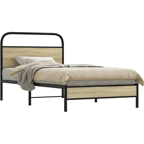 Bettgestell ohne Matratze 100x200 cm Sonoma-Eiche Holzwerkstoff