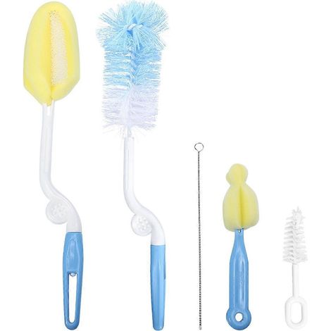 Lot de 5 brosses de nettoyage de bouteilles durables avec long manche.-31X5CM-Blue (1/2)
