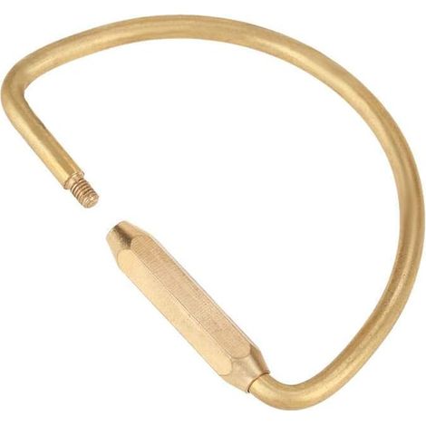 Robuster Kletterkarabiner aus massivem Messing, 3-teiliger Befestigungskarabiner aus Messing, mehrfarbiger Schlüsselanhänger für Bergsteigen/Schlüssel/Camping