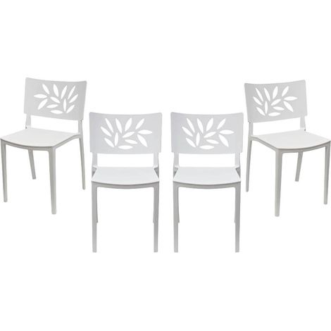 Lot de 4 chaises, modèle Sorrento, couleur blanche (1/5)
