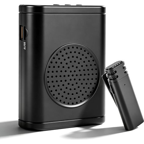 Amplificateur vocal avec microphone, amplificateur vocal sans fil avec microphones Lavalier sans fil, haut-parleur portable Bluetooth, pour enseignants, entraîneurs, guides de voyage, réunions (1/5)