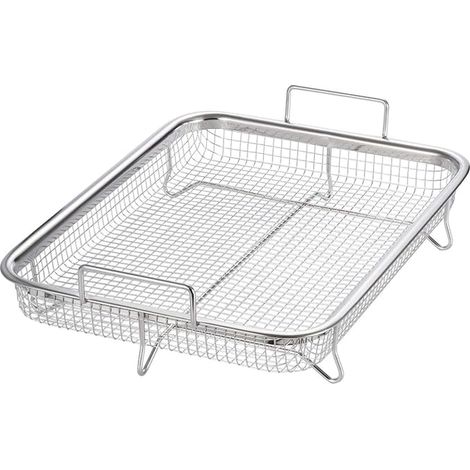 Panier de Barbecue en Acier Inoxydable Grille de Barbecue Plateau de Cuisson pour Frites, Grillade (30x 22x 5CM) (1/5)