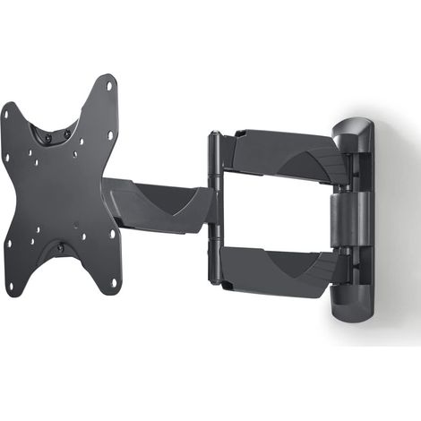 Support Mural TV Inclinable Pivotant Extensible (TV 19" à 48" 122cm 35Kg max, VESA jusqu'à 200 x 200, 180°, 3 articulations, Support Extensible, Cache Câble, Chevilles) Noir (1/5)