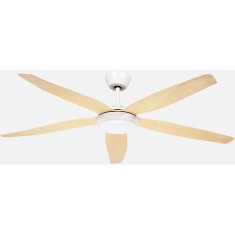 Ventilateur Altea DC 24 W Blanc/Hêtre 5 pales 6 vitesses 142d 2880 lm 300045006500KK Télécommande + Mémoire + Minuterie