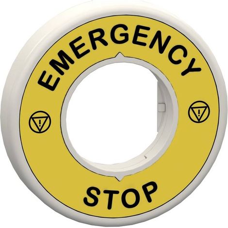 Schneider Electric ZBY9W3B330 ZBY9W3B330 Supporto targhetta (Ø) 60 mm EMERGENCY STOP Giallo, Grigio 1 pz. (1/2)