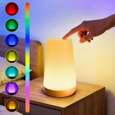 Lampe De Chevet Tactile à Intensité Variable,Lampe De Table Rechargeable Par Usb Avec 13 Couleurs,TéLéCommande Et Fonction Minuterie,Veilleuse Led Sans Fil Pour Chambres,Salon,Camping