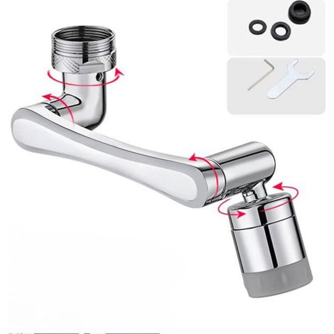 Mousseur de Robinet - Rotatif 1440° - 2 Modes Jet - Pour Cuisine et Salle de Bain - 1 Pièce (1/5)