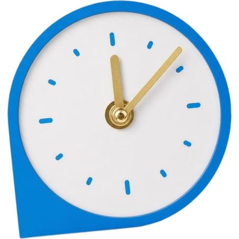 Horloge Bureau/Chevet Ronde et silencieuse, Style Moderne, en Acrylique, idéale pour la Maison, Le Bureau ou la Chambre d'enfants et, Bleu (1/5)