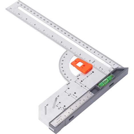 Équerre de charpente 12 pouces en acier au carbone, règle multifonction amovible pour tracer cercles et lignes, mesure standard précise, outil de dessin professionnel (1/5)