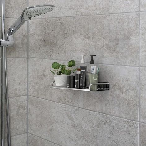CSPARKV 2pcs Étagère de Douche en Acier Inoxydable - Panier de Douche étagère de Douche étagère de Bain avec canaux de Drainage Pratiques pour Le perçage pour Salle de Bain et Cuisine (1/4)