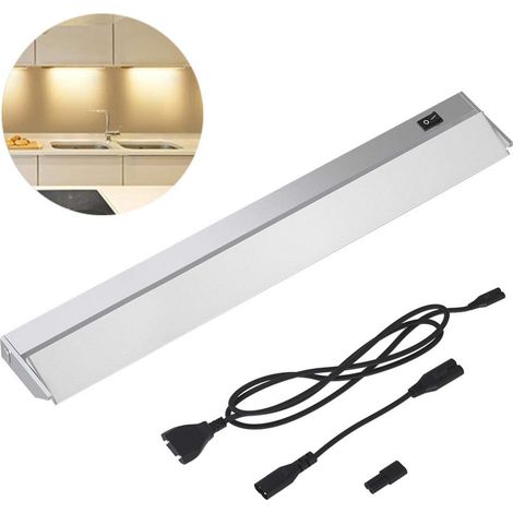 Lampe d'éclairage sous-meuble cuisine, longueur 90 cm, barre 90 LED 15 W, blanc naturel 4000 K, haute luminosité 1200 lm, spot slim, pour meubles en aluminium avec abat-jour orientable (1/5)