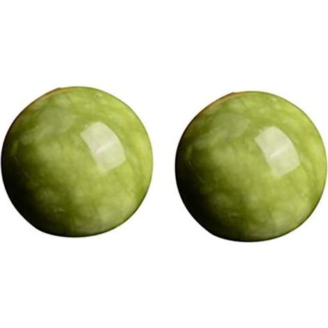 Lot de 2 balles d'exercice Jade Baoding pour soulager le stress et la relaxation des mains (1/5)
