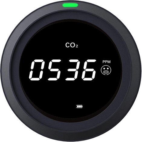 USB Intelligent CO2 Tester - Détecteur Air et CO2 Haute Sensibilité pour Maison Bureau Voiture (PTH-4, ABS, 83x83x32mm) (1/4)