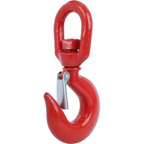 ZVD 5T 5000 Kg rotatif rouge grue crochet en acier allié pivotant oeil gravité plate-forme levage industrie construction navale crochet rond 5T (1/4)