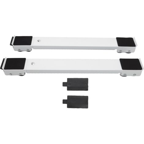 2 Ensembles de Roulettes Mobiles pour Meubles, Socle Surélevé avec Roues pour Réfrigérateur et Lave-linge Blanc (1/5)