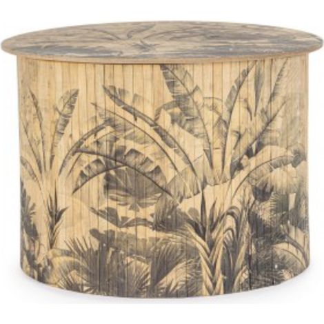 Tavolino nariko in struttura di bambù piano e fondo in mdf e viteria in acciaio -Ø 40 x h 40 cm (1/2)