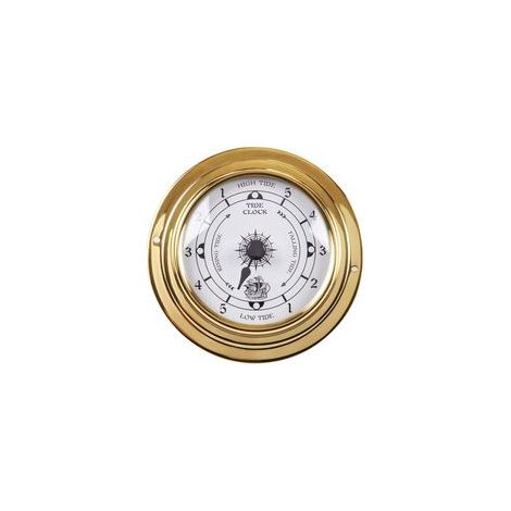 Horloge des marées – Baromètre mural – Thermomètre hygromètre – 3,8 pouces – Boîtier en laiton poli – Pour intérieur et extérieur (1/3)